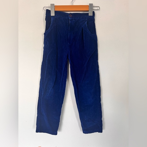 Vintage kids Blue Corduroy pleated Pants - Picture 1 of 9